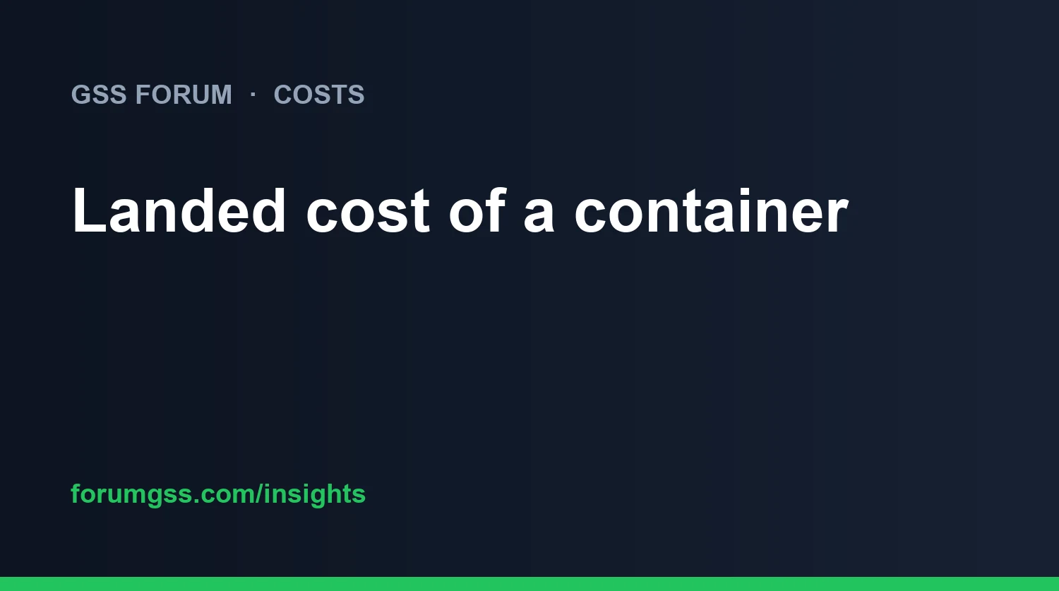 Gesamtkosten eines importierten Containers